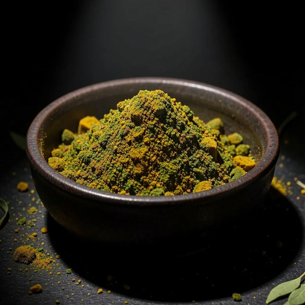 Whole food vitamin powder in dark bowl